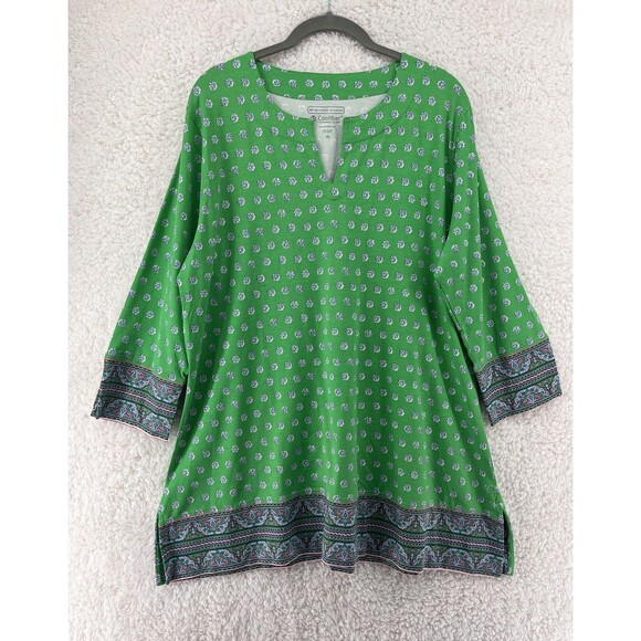 Coolibar Womens Tunic Top Sz XL Resort Green UV Protection 3/4 Sleeve - Picture 1 of 7